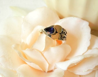 Sterling Silver Sapphire Ring, September Birthstone Ring, Sapphire Ring