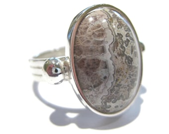agate ring Laguna Lace Agate silver 925%