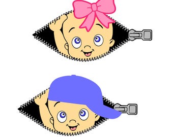 Digi-tizers Zipper Peek A Boo SVG, JPG, PDF