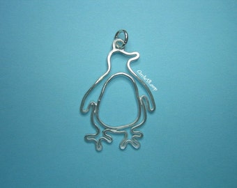 Penguin sterling silver pendant