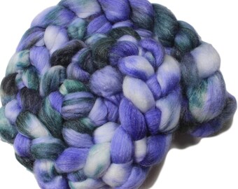 Grape Hyacinth - hand-dyed superwash Merino, bamboo, nylon (4 oz.) combed top