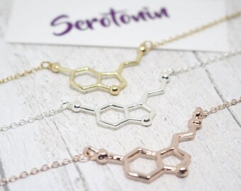 Serotonin Bracelet, Serotonin Molecule Bracelet, Charm Bracelet, Anxiety Jewelry, Chemistry Jewellery, Molecular Structure Bracelet