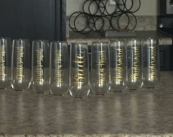 Stemless Bridal Champagne Flutes