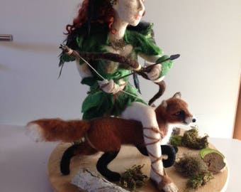 Fantasy//needle felted figure ' Dimèloe '//Geschenk//sexy//RPG//Games//Adventure//Deviantart//Kunst//rothaarig//gross//