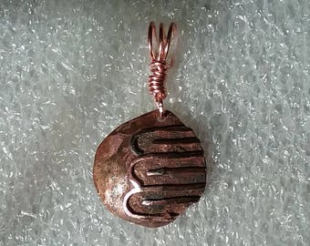 Soldered Copper Pendant #58 (Tail Feather)