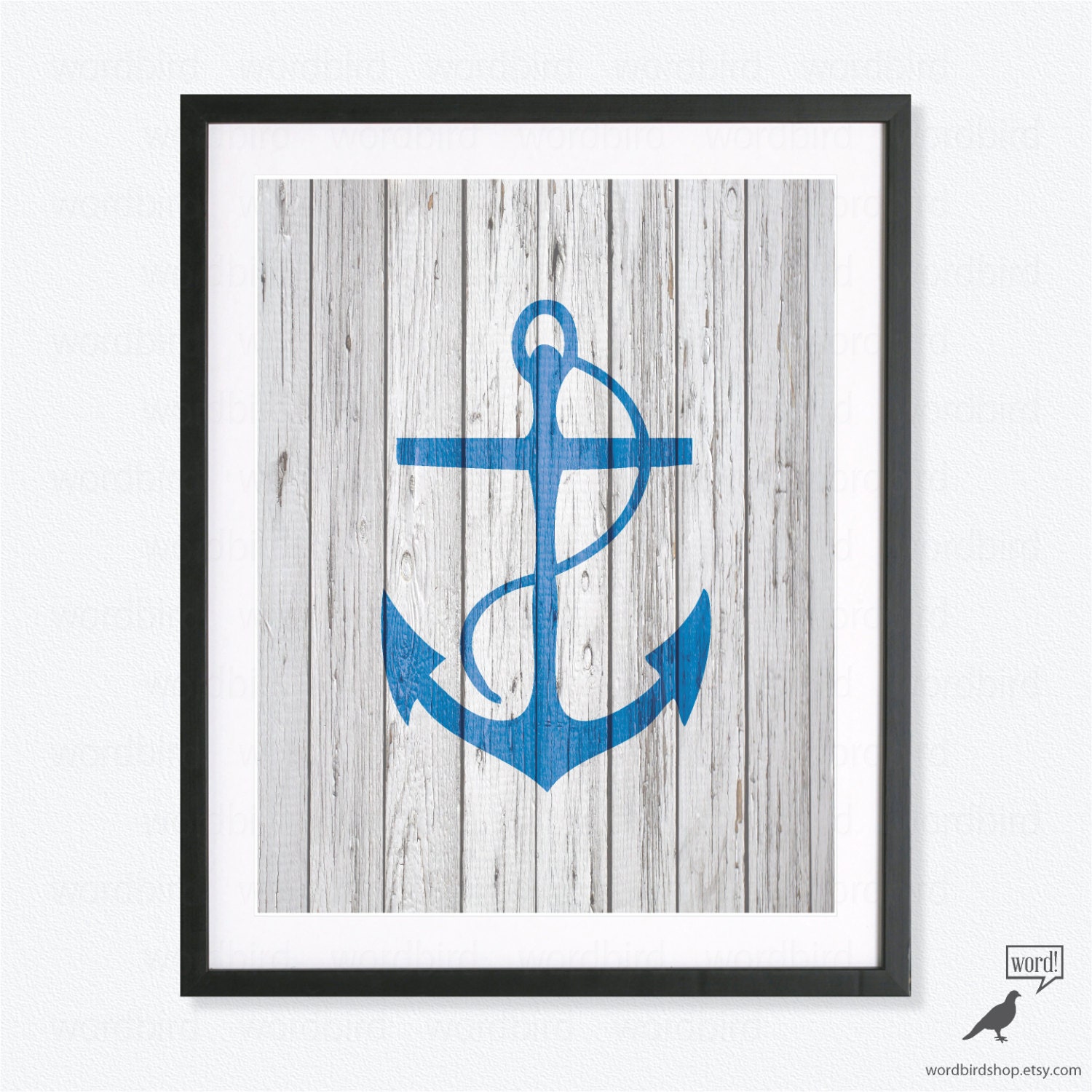 Navy Blue Anchor Wall Decor Rustic Nautical Wall Decor Bobalt