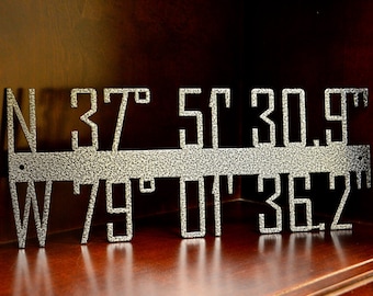 Coordinates Sign - Custom Coordinates - Metal Sign