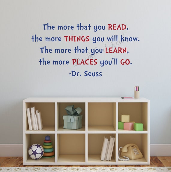 The more you read Dr. Seuss Wall Decal Kids Room Decor