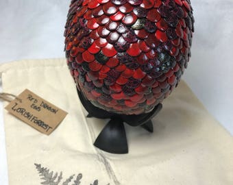 Crimson Fire Dragon Egg w/ stand