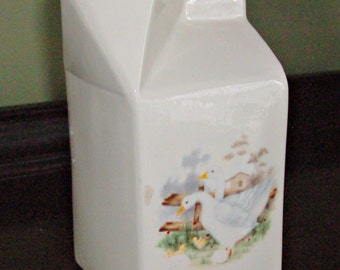 Vintage Ceramic Milk Carton Server