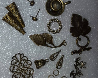 Bronze tone antique gold Components Destash