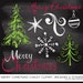 Merry Christmas Chalkboard Clipart, Photoshop Brushes and Stamps. Instant Download. Personal and Limited Commercial Use.