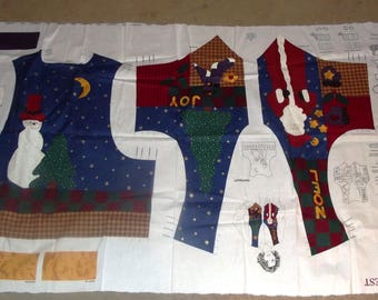 Christmas Vest Fabric Cut Out Adult sizes 6-20