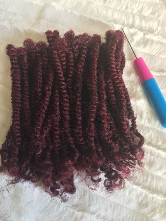 Pretwisted Kinky Twist- Enough for a Full Head Installation #Crochettwist 1B/Burgandy