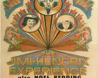 Jimi Hendrix Experience Vintage Concert Poster Print Cobo Arena