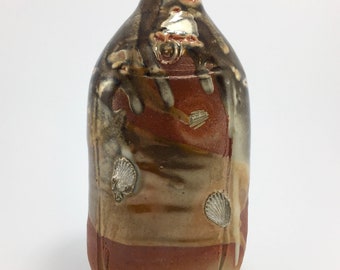 Bottle, Wood Fired, Carbon Trap, Shino.
