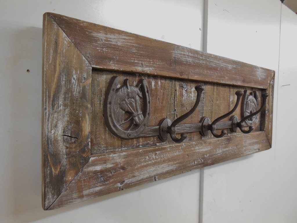 Rustic cast iron coat rack cast iron hat rack Old west coat