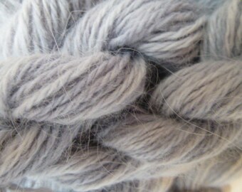 ONE SKEIN gray 100% angora bunny rabbit fur knitting yarn