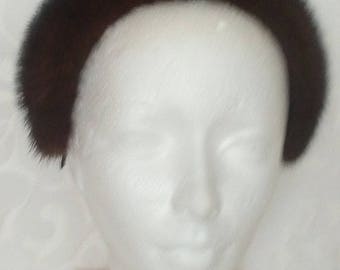 Real mink fur - Headband in brown