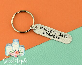 Worlds Best Grandpa Keychain, Grandpa Keychain, Grandpa Gift, Father Day Gift, Gift For Grandpa, Pregnancy Reveal, Gift From Grandchild
