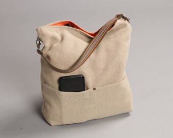 Linen Bag, Bucket Bag, Beach Bag, Casual Tote Bag, Day Bag, Summer Tote, Hobo Tote, Linen Tote Bag, Natural bag, Boho Tote Bag, Weekend Bag