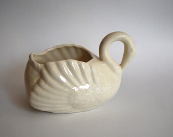 Vintage Pottery Swan, Planter, Home Decor