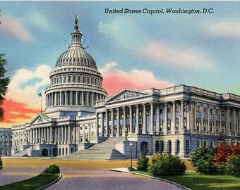 United States Capitol Washington D.C. Vintage Postcard (unused)