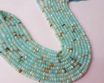 Peruvian Opal Faceted Rondelles 4-4.5mmmm size, Super Quality , Natural peruvian Opal beads