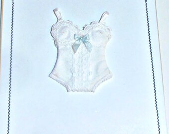 Dollhouse Miniature 1/12th white cotton body suit/teddy/corset/underwear