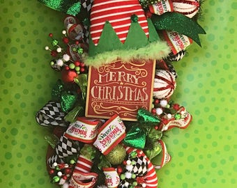 Christmas Elf Swag, Christmas Swag for door