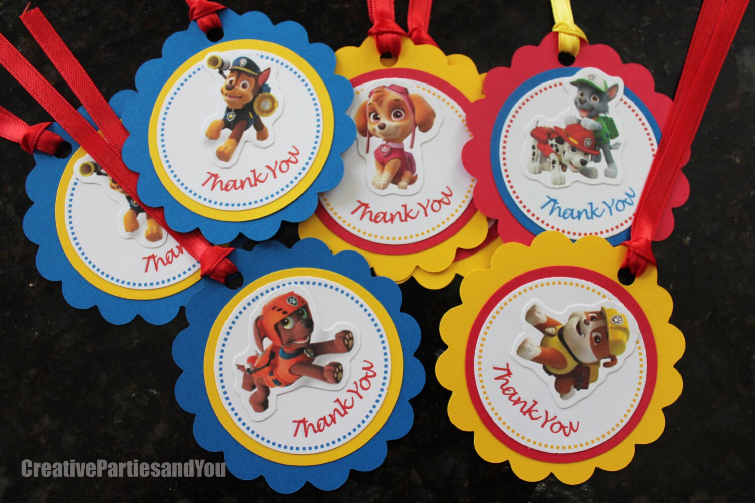 Paw Patrol Favor Tags Party tag Treat Bag Paw Patrol