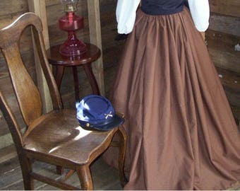 Renaissance Skirt Pirate Skirt Renaissance Costume Civil War Long Skirt colors available