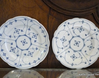 Antique plates, Blue Onion, Blue Traditional pair of antique porcelain plates