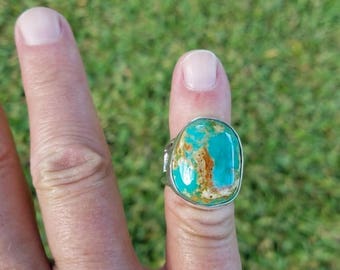 Special Sale Kingman Turquoise AAA Grade Green Turquoise Custom Handmade Ring