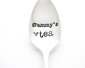 Grammy's Tea. Hand Stamped Spoon for Grammy Mother's Day Gift. Birthday Present for Grandma.