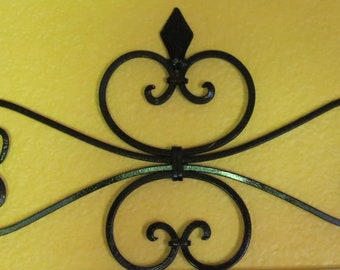 Fleur de Lis Metal Wall Decor/ Scrolled Wrought Iron Wall Hanging /Black or Pick Color/Spanish Style/ Metal Scrolled Wall Art/Indoor Outdoor