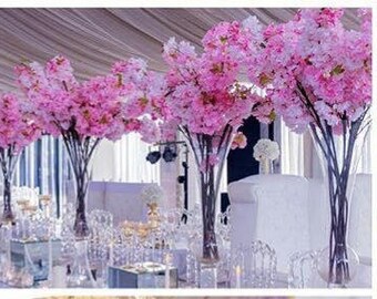 High Quality 5 Stems Length 108cm/42.52" Artificial Simulation Silk Cherry Blossom Wedding Decoration Flowers Sakura Spring