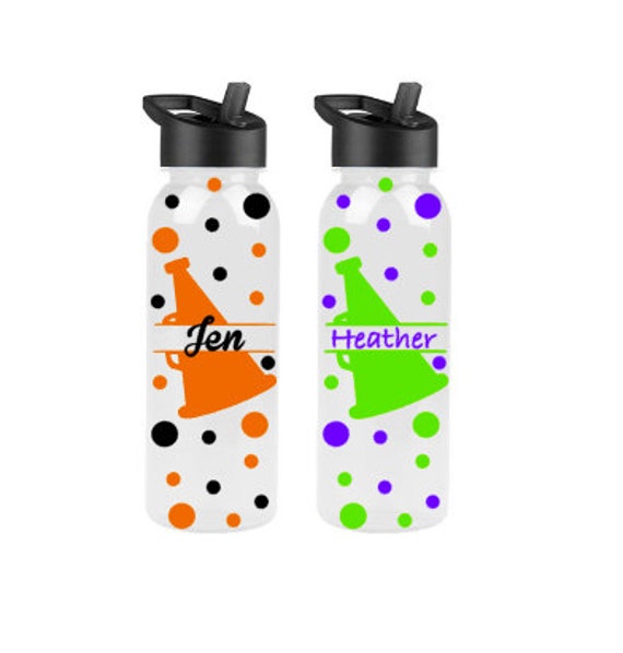 Items similar to Personalized Cheer Team Water Bottles (vinyl decal