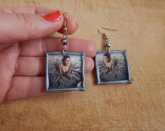 Carrie Bradshaw in Paris - Carrie in Versace gown - polymer clay earrings
