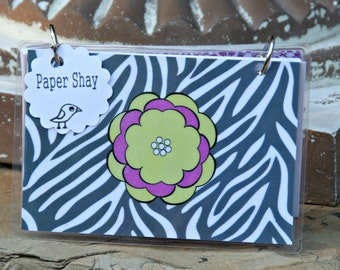 Index Card Binder 4 x 6, Index Card Holder, Personalized Flashcard Holder, Recipe Book, Laminated Note Card Binder, Blank Journal, Monogram