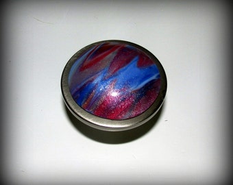 Drawer/Cabinet/Furniture Knobs/Pulls Polymer Clay Southwest Sunset Colors on Brushed Nickel Round Knobs