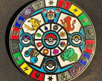 PokeMandala Pin / Mayan Calendar Hat Pin / Pokemon Pin / Aztec / Ancient