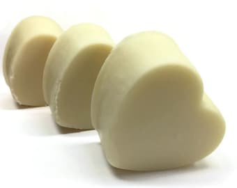 Plumeria Handmade Cold Process Soap Bars - heart shaped, sweet floral scent, love, hot pink, vegan, natural, organic sustainable palm oil