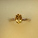 Citrine Ring Size 8 Brilliant Oval Cut Brazilian Gem Measures 7 x 5 mm-STUNNING COLOR-Set In Platinum Bond Brass-November Birthstone