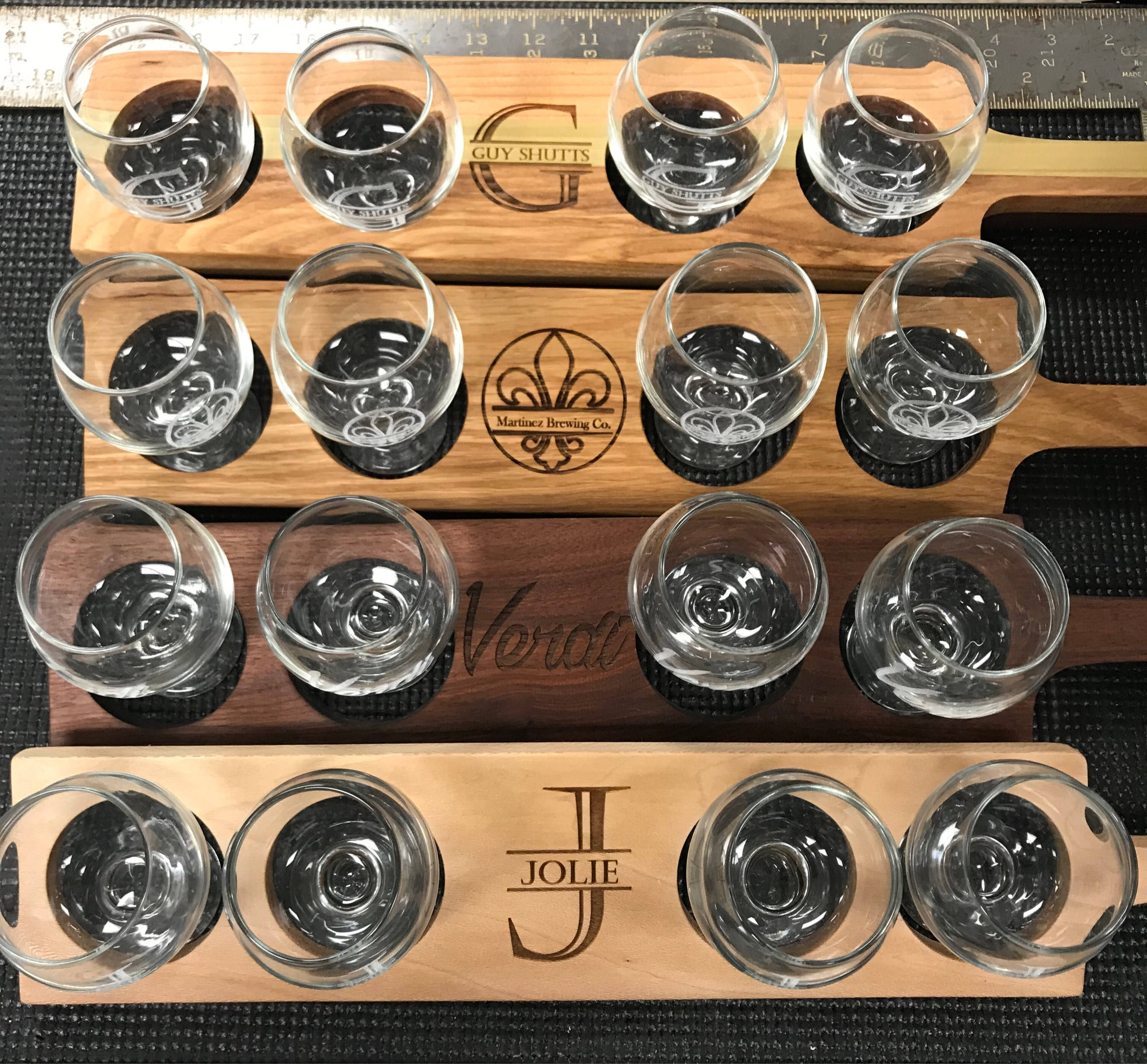 Custom Beer Flights with Glasses from FriendsCustomFlights on Etsy Studio