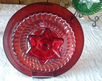 Glass plate flower, garden art, sun catcher, yard art