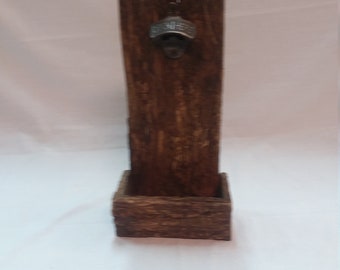 Naturally Aged Wood Hanging Bottle Opener