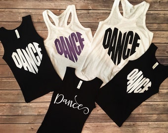 Dance heart racer back tank
