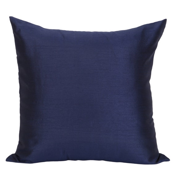 Set of 2 Solid Dark Blue Pillow Cover & Euro Sham Covers Plain