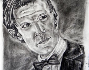 drawing, portrait, dr who 11 doctor, Matt Smith.